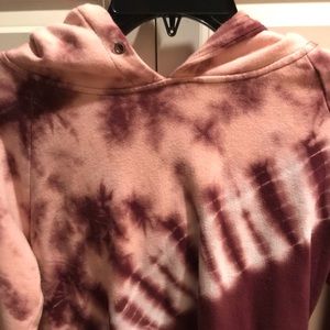 Pacsun tie-dye red, pink, & white hoodie.